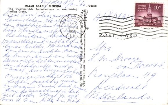 Ak Miami Beach Florida VS, onvergelijkbaar Fontainebleau