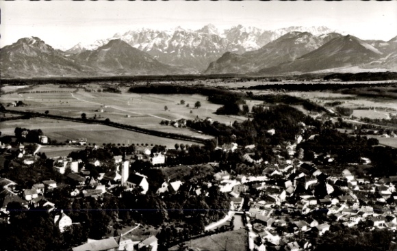 Postcard Bad Aibling in Upper Bavaria, aerial photograph