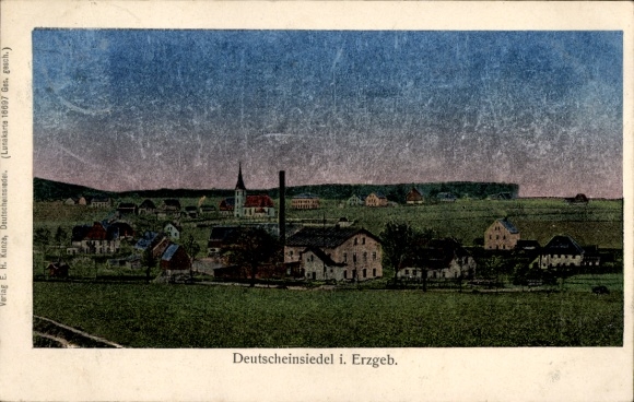 Luna Postcard Deutscheinsiedel Deutschneudorf in the Ore Mountains, general view