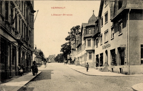 Ak Herrnhut in der Oberlausitz Sachsen, Löbauer-Straße