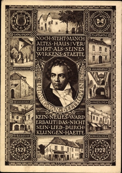 Ganzsachen Ak Mödling in Niederösterreich, Komponist Ludwig van Beethoven, Heiligenstadt