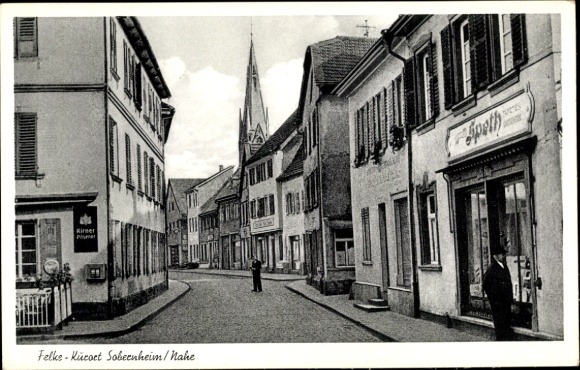 Ansichtkaart Bad Sobernheim an der Nahe, Speth winkel, straatbeeld