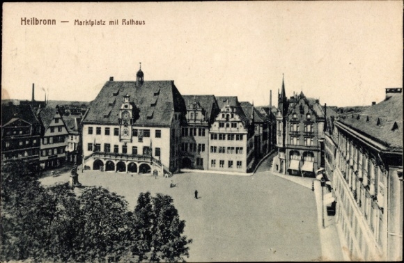 Ak Heilbronn am Neckar,  Marktplatz, Rathaus,  Architektur