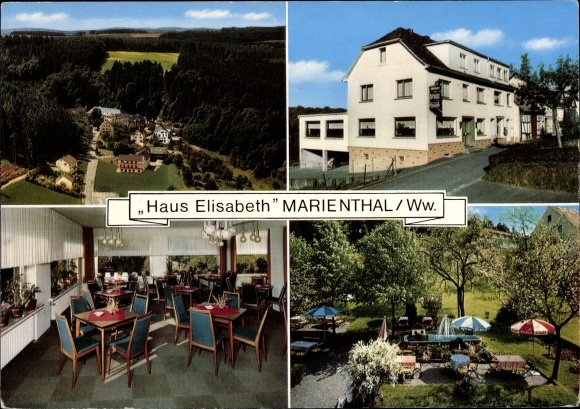 Postcard Obererbach in the Westerwald, Marienthal, Pension Restaurant Cafe Haus Elisabeth