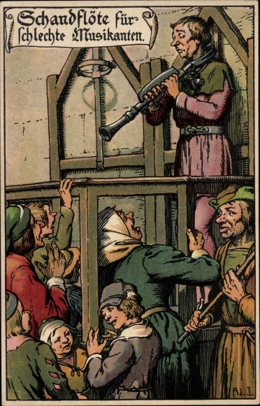 Künstler Litho Jodolfi, Schandflöte für schlechte Musikanten