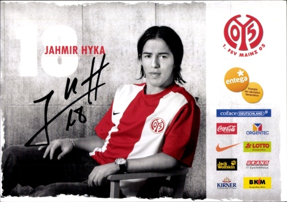 Autograph card footballer Jahmir Hyka, 1. FSV Mainz 05