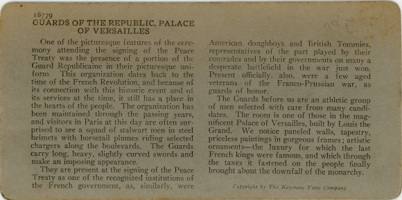Stereo photo Guards of the Republic Palace of Versailles