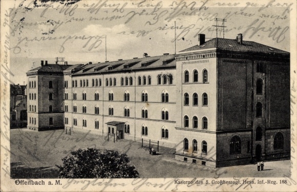 Postcard Offenbach am Main Hessen, Barracks of the 5th Grand Ducal Hessian Infantry Regiment 168