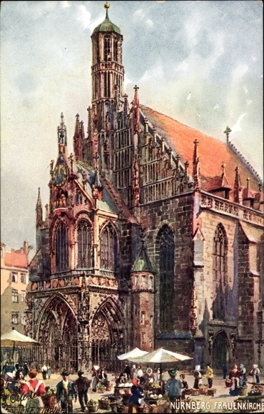 Artist PC Flower, CF, Nuremberg in Middle Franconia Bavaria, Frauenkirche