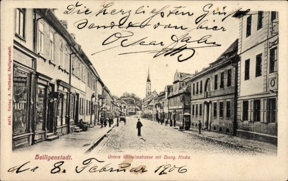 KP Heilbad Heiligenstadt Eichsfeld Turyngia, Unterer Wilhelmstrasse, Kościół ewangelicki, Strasse