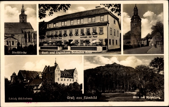 KP Römhild w Turyngii, zamek Glücksburg, Steinsburg, Gasthaus Deutsches Haus