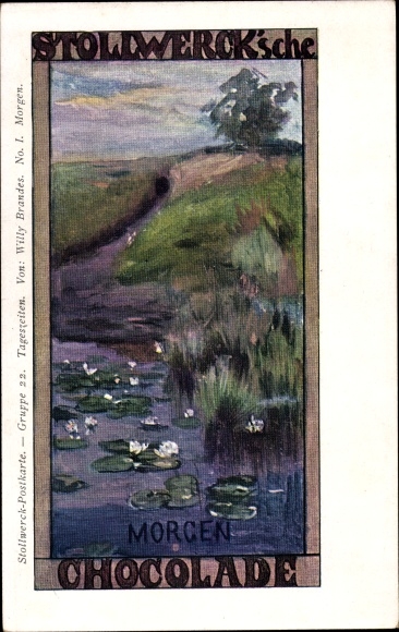 Artist PC Brandes, Willy, Stollwerck chocolate, times of day, morning, allegory