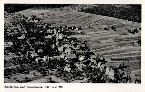 Postcard Schellbronn Neuhausen in Enzkreis Black Forest, aerial photograph