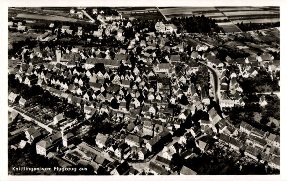 Postcard Knittlingen in Württemberg, aerial view of many houses, streets