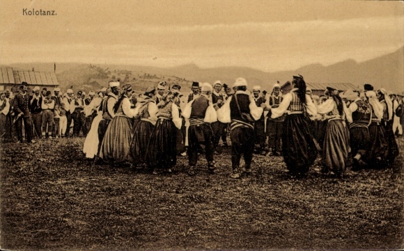 Postcard Kolotanz in Bosnia, Folk Costumes