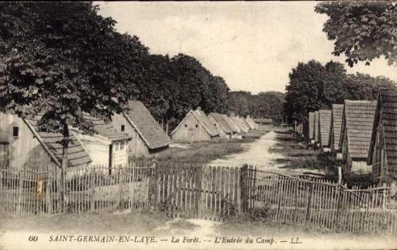 Ak Saint Germain en Laye Yvelines, Foret, Entree du Camp