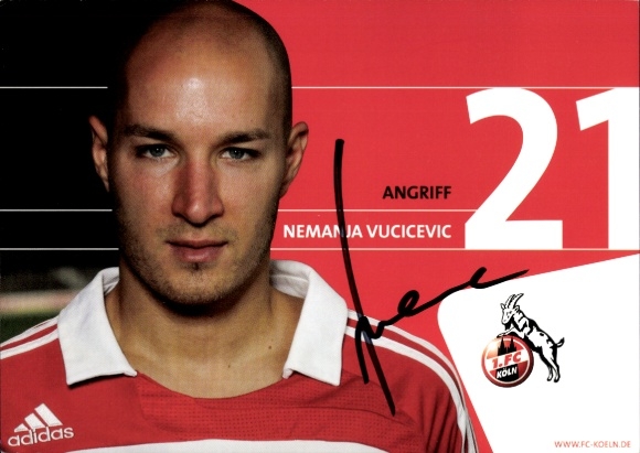 Autogrammkarte Fußballer Nemanja Vucicevic, 1. FC Köln, Autogramm