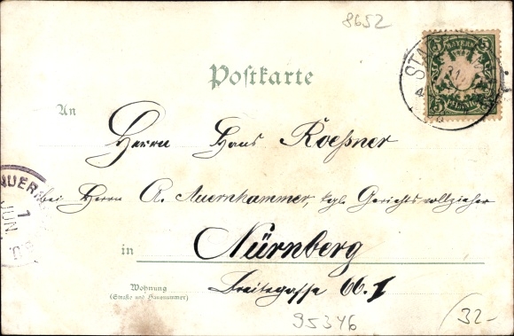 Chromo-Litho Stadtsteinach Oberfranken, hydropathic institution, view from Walkürenruh