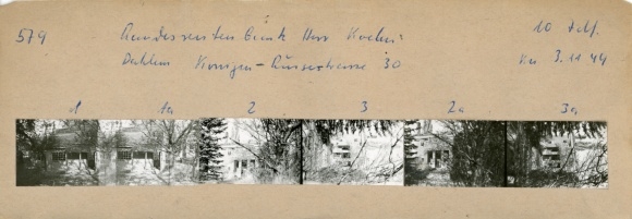Kontaktabzug Fotos Berlin Zehlendorf Dahlem, Königin Luisen Straße 30, 6 Fotos ca. 4x2 cm