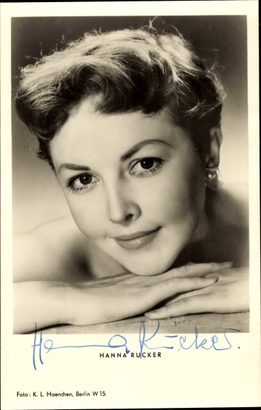 Postcard actress Hanna Rucker, portrait, autograph, I&#39;m waiting for you