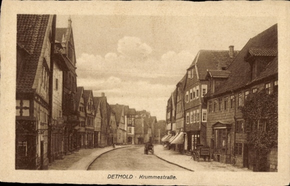 Ak Detmold am Teutoburger Wald, Krummestraße, Geschäfte