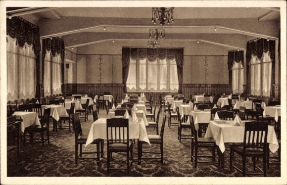 Postcard Oberhof in the Thuringian Forest, Dining Room, Heinrich Lorenz Foundation