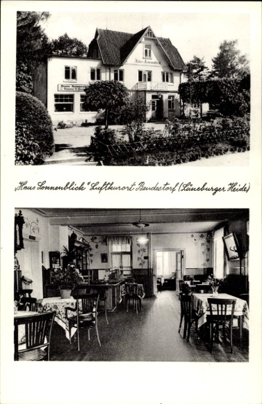 Ak Rendestorf Buchholz in de Nordheide, Pension Haus Sonnenblick, H. Nehlsen, binnenaanzicht