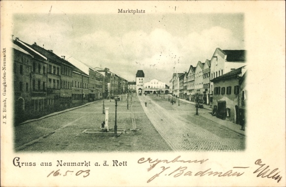 Postcard Neumarkt Sankt Veit an der Rott Upper Bavaria, market square