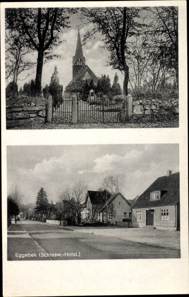 Ak Eggebek Kreis Flensburg, Kirche, Straßenansicht