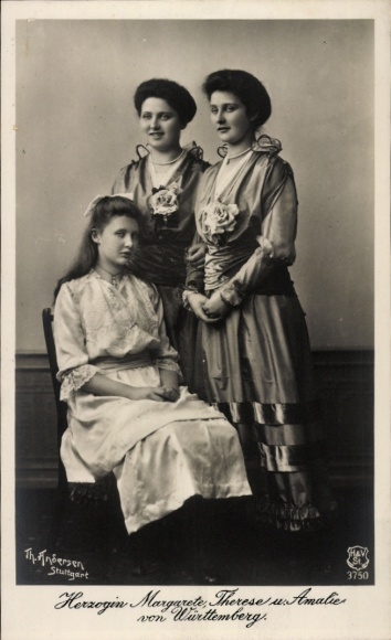 Postcard Duchess Margarete, Therese and Amalie of Württemberg