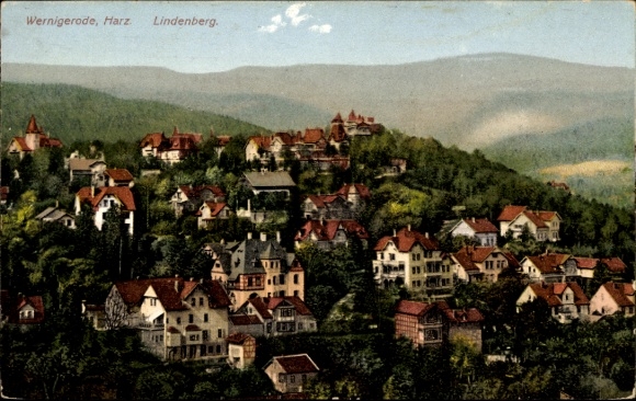 Ak Wernigerode im Harz, Blick auf  Häuser, Bäume, Berglandschaft