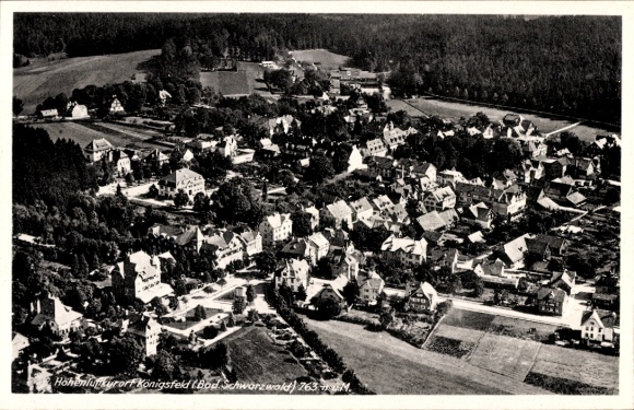 Postcard Königsfeld im Schwarzwald Baden, aerial photograph