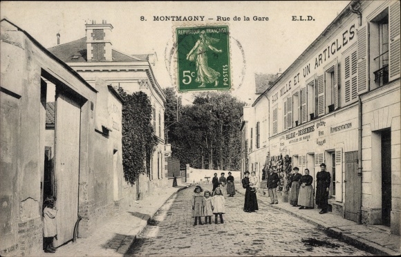 Ak Montmagny Val d’Oise, Rue de la Gare