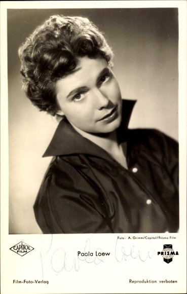 Ak Schauspielerin Paola Loew, Portrait, Capitol Film, Ein Leben für Do, Autogramm