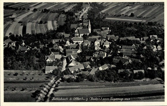 Postcard Bohlsbach Offenburg in Baden Schwarzwald, aerial photograph