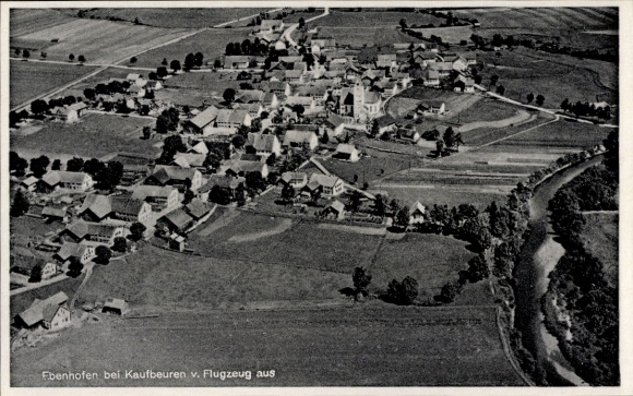 Postcard Ebenhofen Biessenhofen in the Ostallgäu, aerial photograph