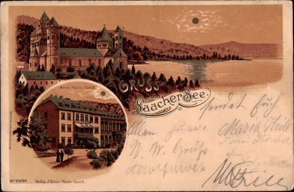 Sunshine Chromo-Litho Glees in the Eifel, Maria Laach Monastery