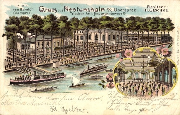 Litho Berlin Treptow Niederschöneweide, Gasthaus Neptunshain