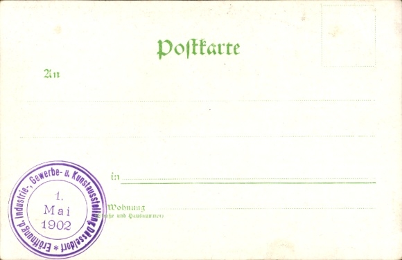 passe-partout Kunstenaar Ak Düsseldorf, tentoonstelling 1902, Villeroy en Boch