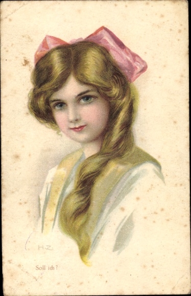 Künstler Ak Z., H., Mädchenportrait