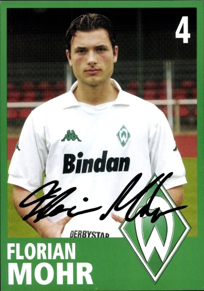 Autogrammkarte Fußballer Florian Mohr, Werder Bremen, Autogramm