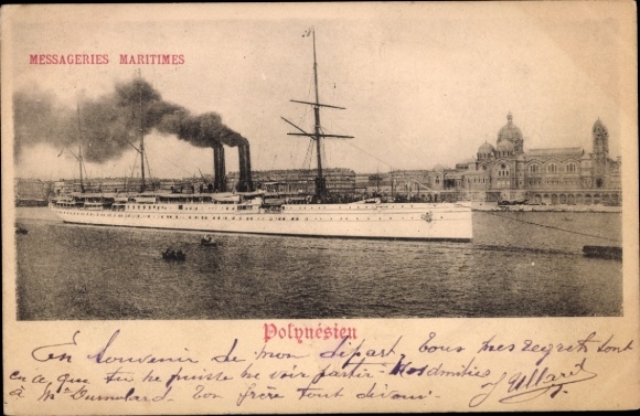 Ak Steamer Polynesia, Messageries Maritimes, MM