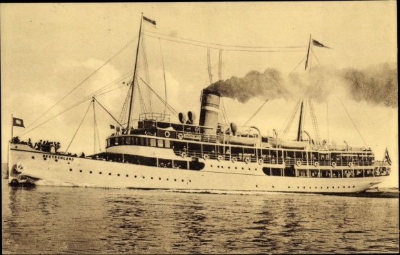 Postcard luxury steamer Germany, Swinemünder steamshipfahrts AG, economy Otto Maak