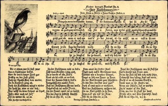 Song Postcard Soph, Hans, Erzgebirge dialect no. 5, The Rudtail
