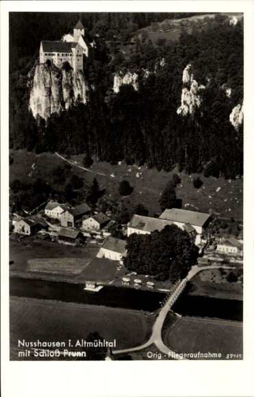 Postcard Nußhausen Riedenburg in Lower Bavaria, aerial photograph