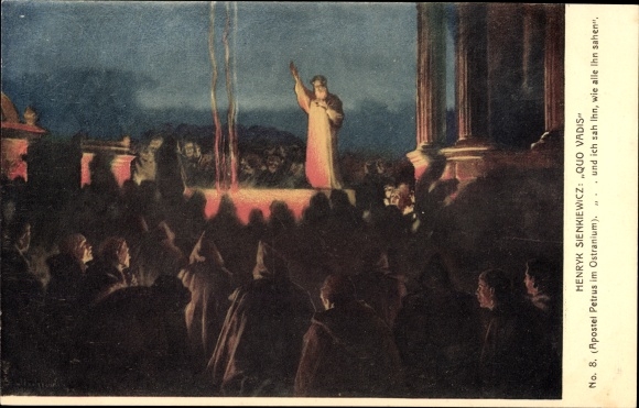 Artists Postcard Stachiewicz, Piotr, Henryk Sienkiewicz, Quo Vadis No. 8, Apostle Peter in the Ostranium