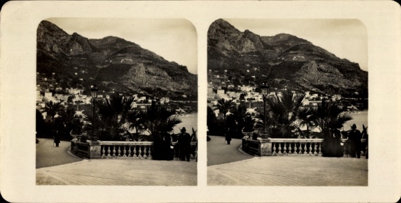 Stereo photo Monte Carlo Monaco, view from St. Roman