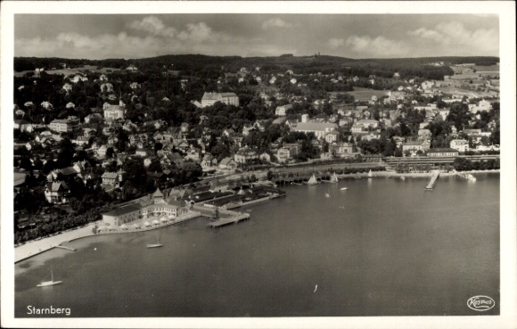 Postcard Starnberg in Upper Bavaria, aerial photograph