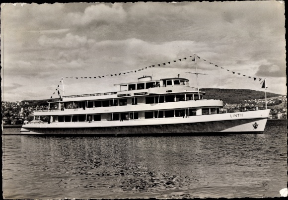 Ansichtkaart salonstoomboot MS Linth, Zürichsee