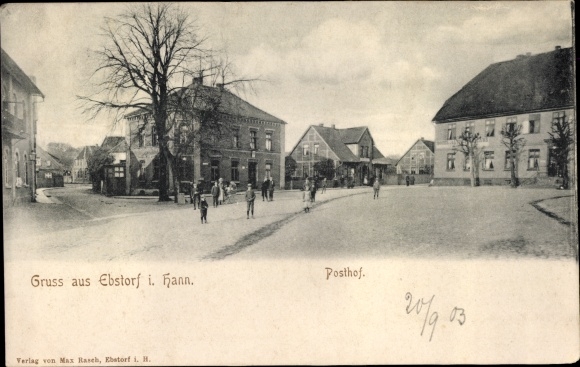 Ak Ebstorf in der Lüneburger Heide, Posthof, Straßenpartie